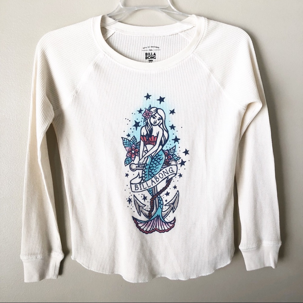 BILLABONG Girls Part Mermaid Thermal Top Size M